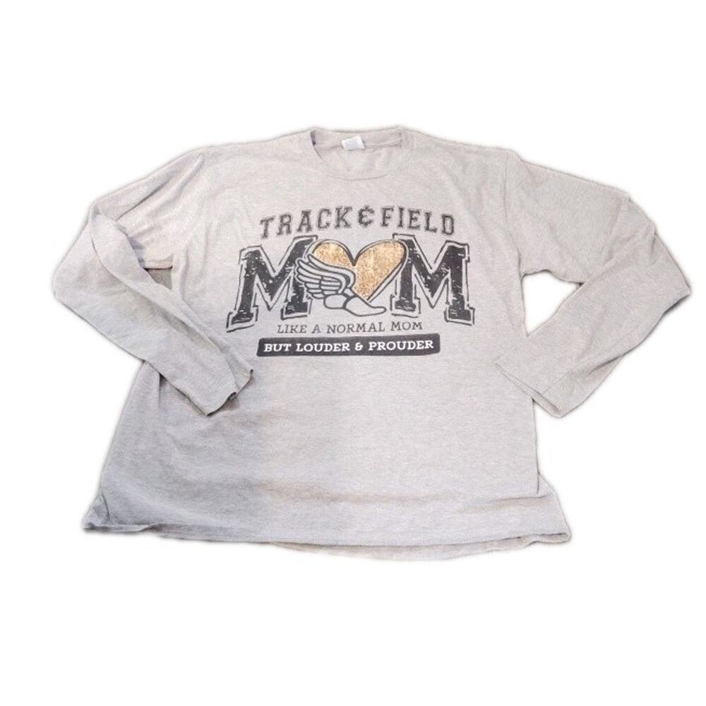 Track And Field Mom Comfort Long Sleeve Tee X Large Pre Owned Gray